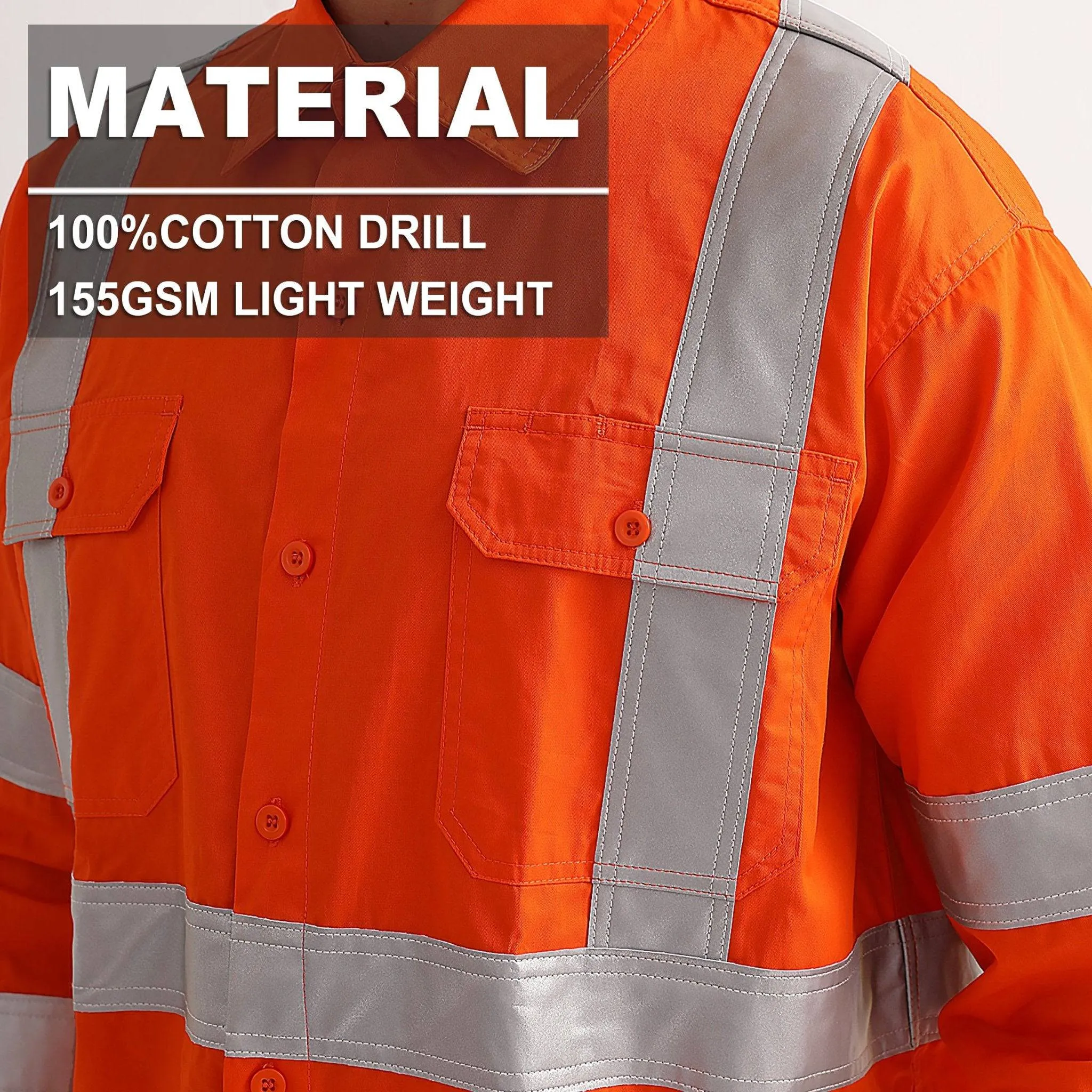 Big Bee Orange Work Shirt X Back Reflective, NSW QLD Rail Shirt