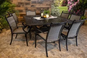 BIMINI 9 PIECE DINING SET - 64" x 64" Square Chelsea Dining Table and 8 Chairs