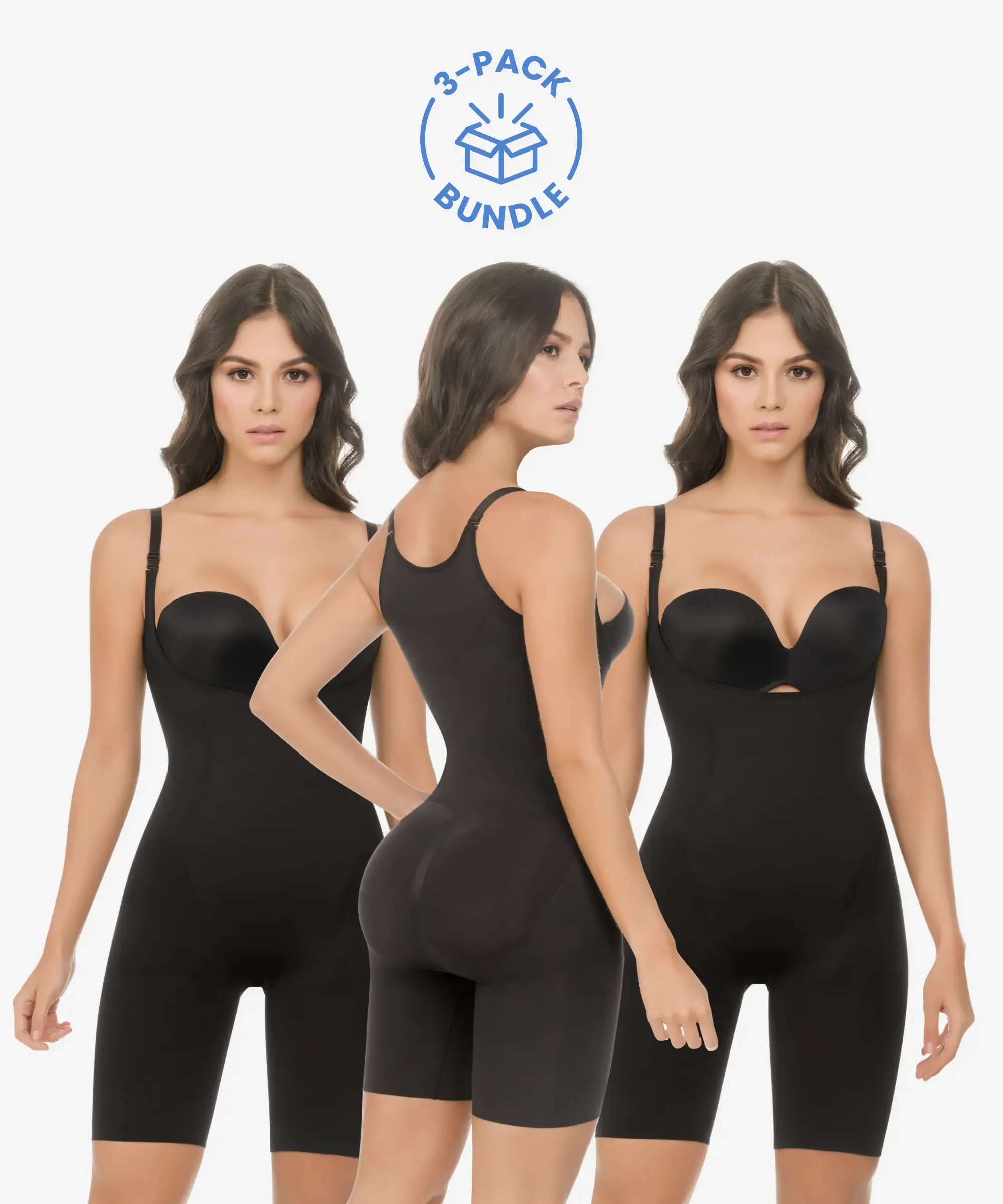 Black Seamless Bodysuit 3-Pack in style 1585