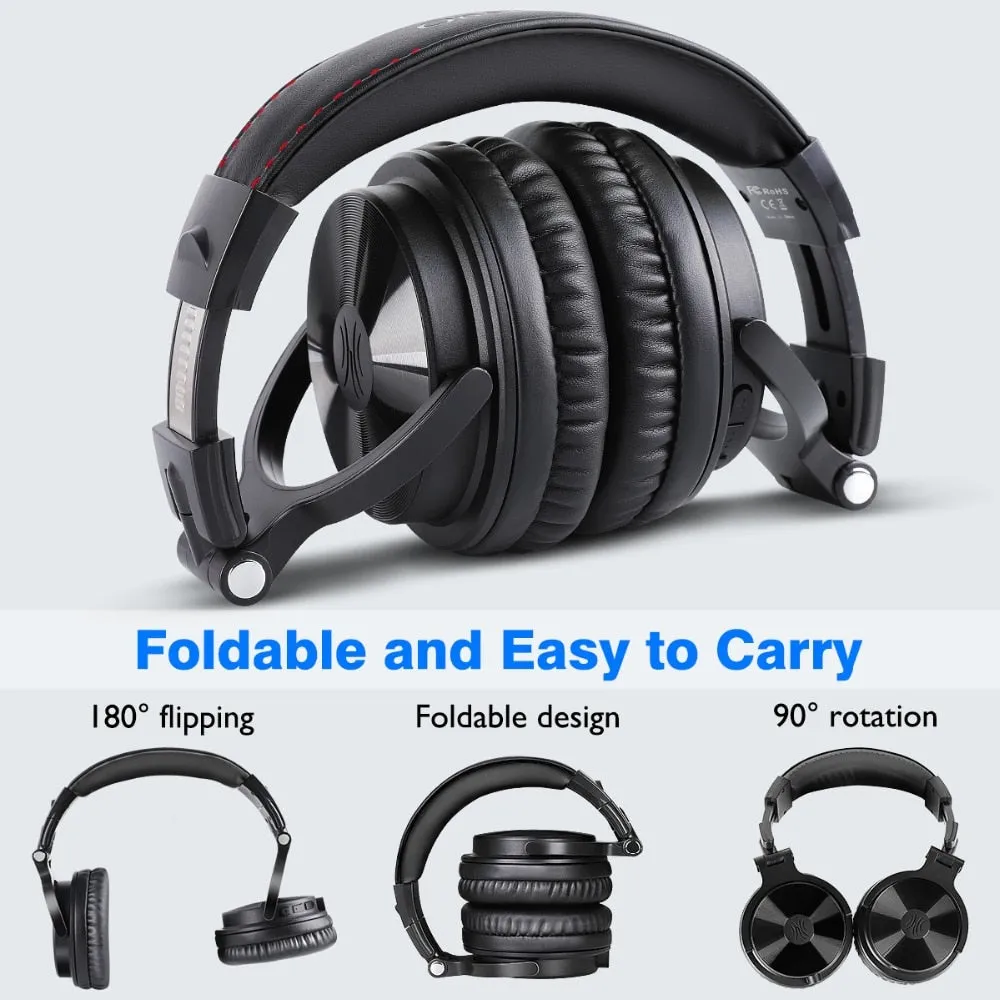 Bluetooth Wireless Headphones With Microphone 80Hrs Foldable Over Ear Bluetooth 5.2 Headset For Mobile Phone PC Sports