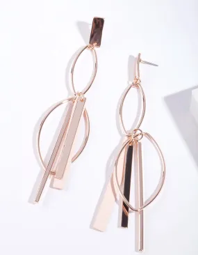 Blush And Rose Gold Geometric Drop Earring