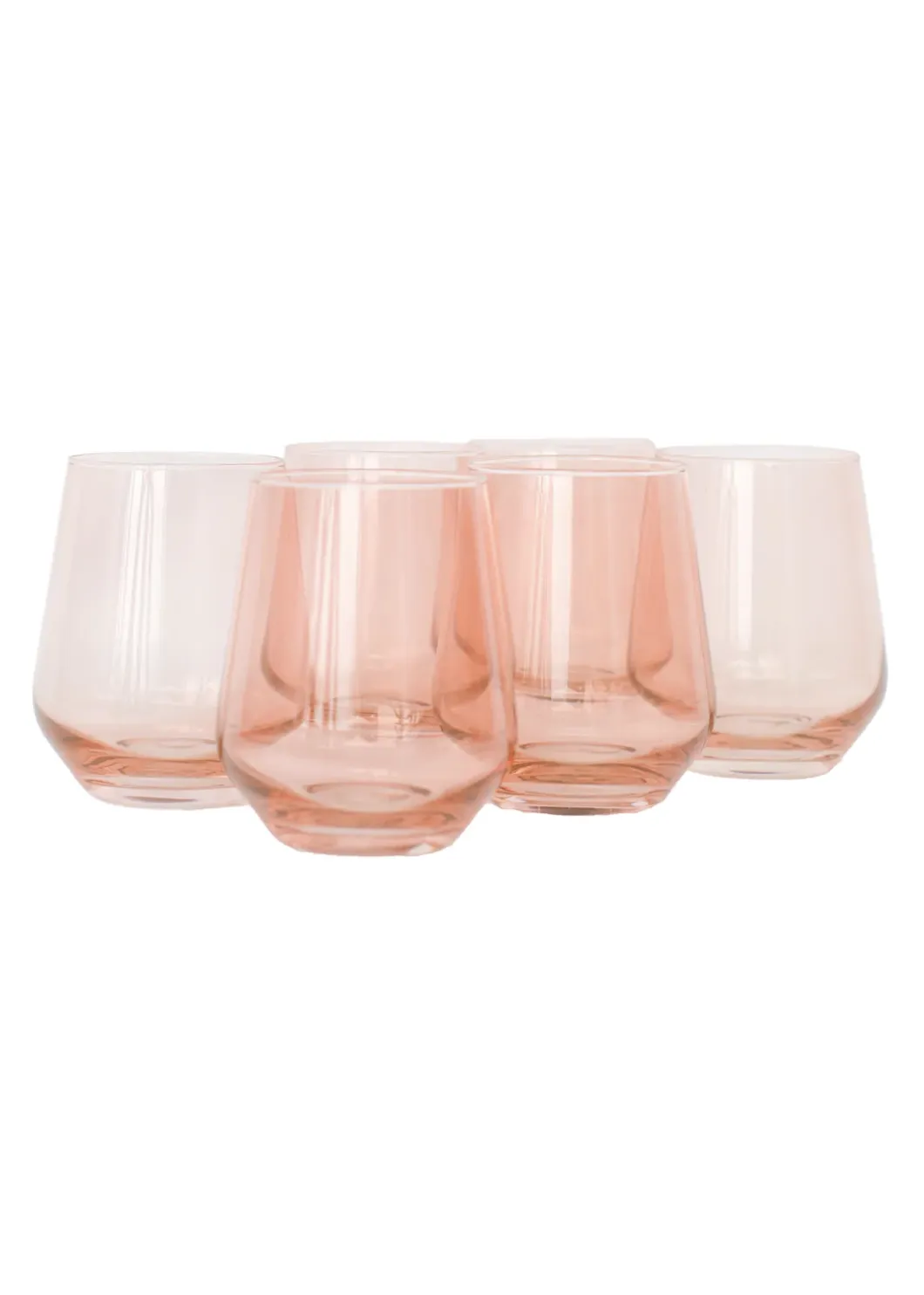 Blush Pink Stemless Wine Glasses