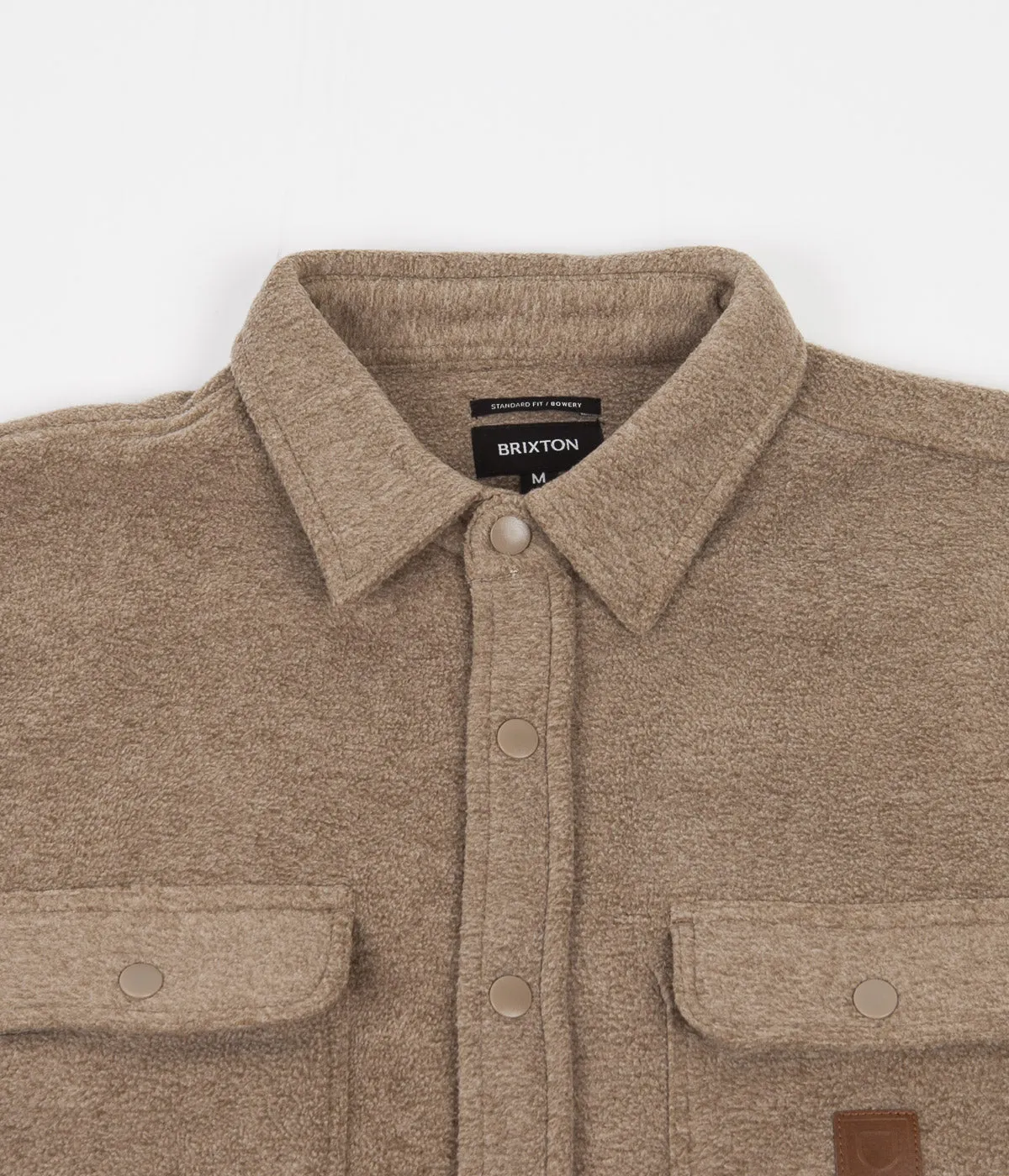 Brixton Bowery Fleece Long Sleeve Flannel Shirt - Oatmeal