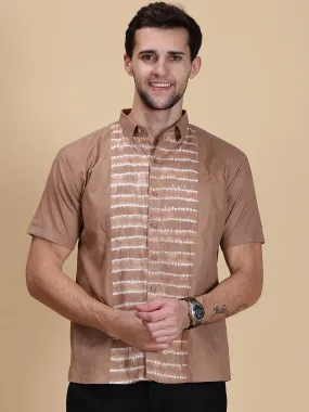 Brown  Tie & Dye Men Shirt