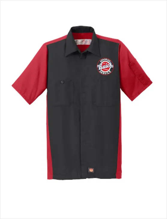 Buick Service Red Kap Short Sleeve Two-Tone Mechanic Shirt