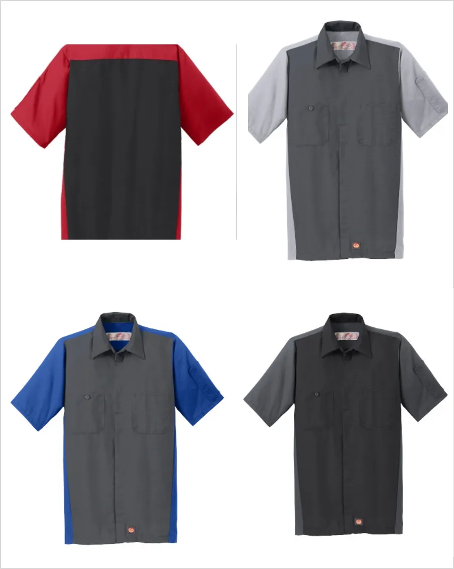 Buick Service Red Kap Short Sleeve Two-Tone Mechanic Shirt