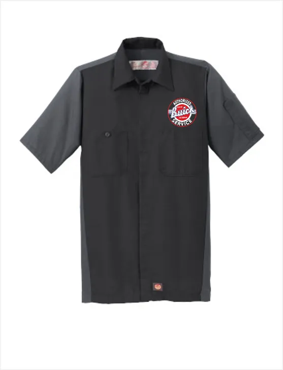 Buick Service Red Kap Short Sleeve Two-Tone Mechanic Shirt