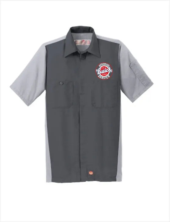 Buick Service Red Kap Short Sleeve Two-Tone Mechanic Shirt