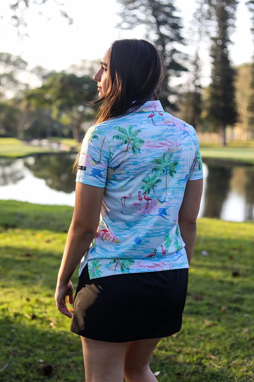 CA Ladies Funky Golf Shirt | Flamingo Island