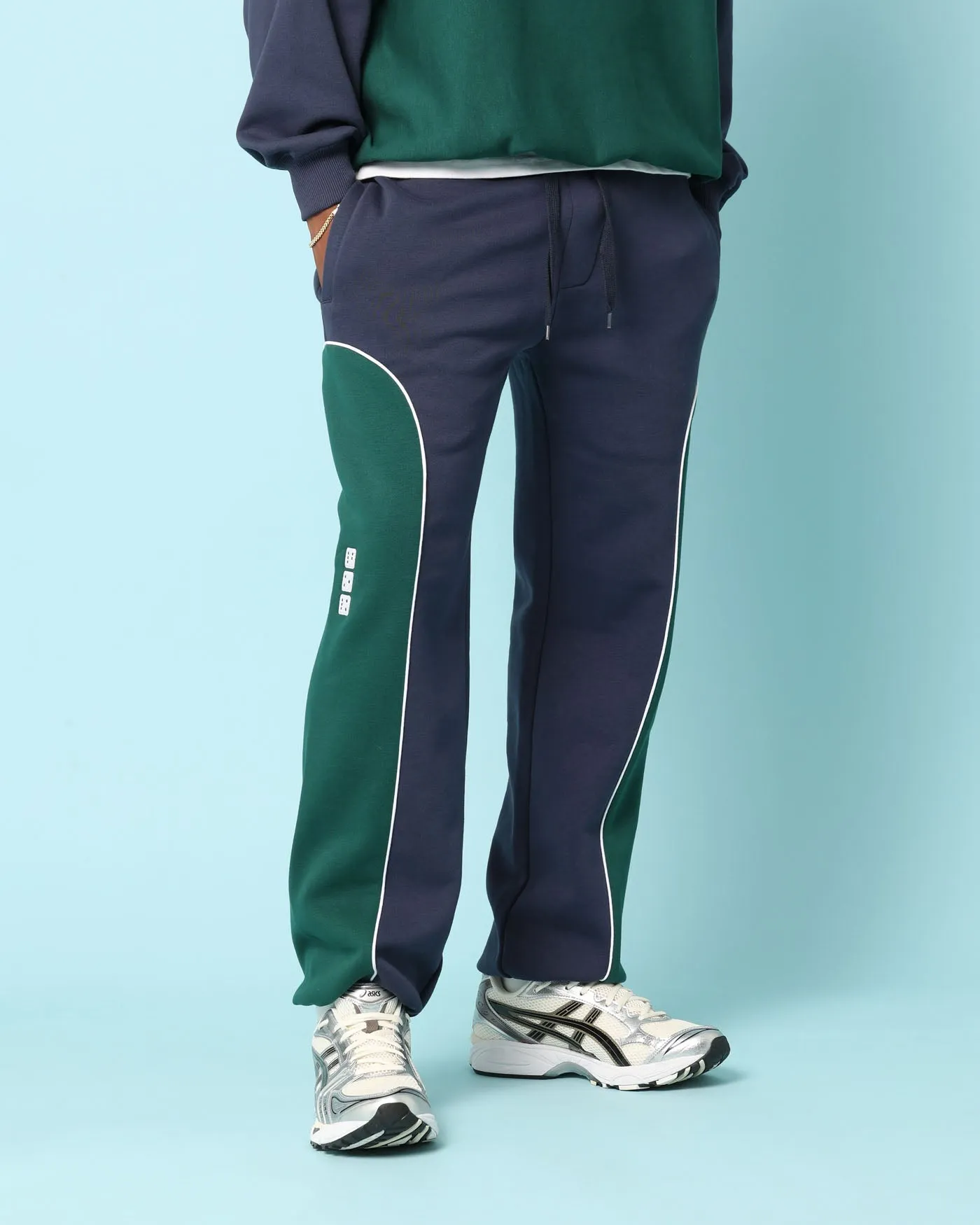 Carré Paris Dice Club Panelled Sweatpants Forest Green/Midnight