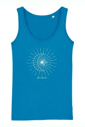 Celestial Print Yoga Vest Top Azure Blue