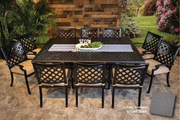 CHATEAU 11 PIECE DINING SET - 48"x 84"-127" Extension Weave Dining Table and 10 Chairs