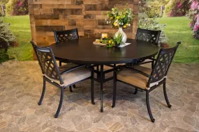 CHATEAU 5 PIECE DINING SET - 66" Round Stone Harbor Dining Table and 4 Chairs