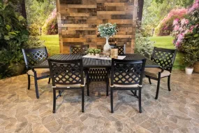 CHATEAU 7 PIECE DINING SET - 46" x 86" Weave Dining Table and 6 Chairs