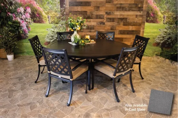 CHATEAU 7 PIECE DINING SET - 66" Round Stone Harbor Dining Table and 6 Chairs