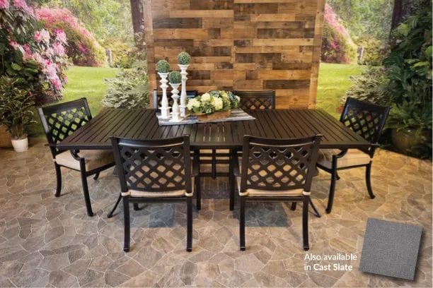 CHATEAU 7 PIECE DINING SET - 66" Round Stone Harbor Dining Table and 6 Chairs