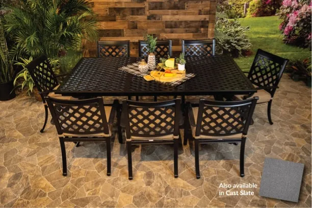 CHATEAU 9 PIECE DINING SET - 46" x 86" Weave Dining Table and 8 Chairs