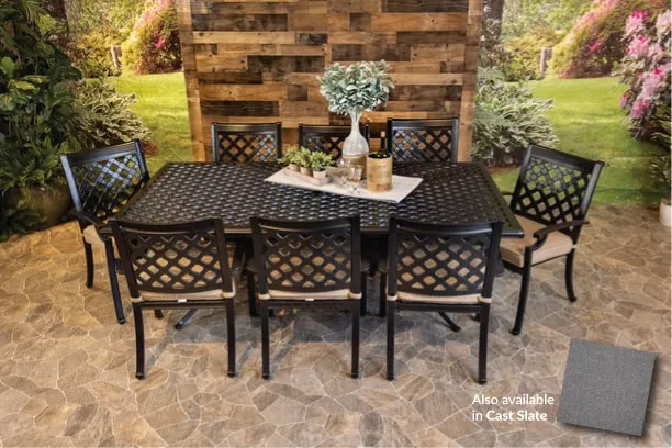 CHATEAU 9 PIECE DINING SET - 46" x 86" Weave Dining Table and 8 Chairs