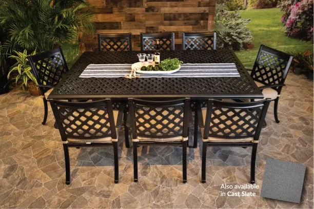 CHATEAU 9 PIECE DINING SET - 46" x 86" Weave Dining Table and 8 Chairs