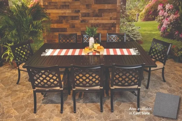 CHATEAU 9 PIECE DINING SET - 60" x 93" Stone Harbor Dining Table and 8 Chairs