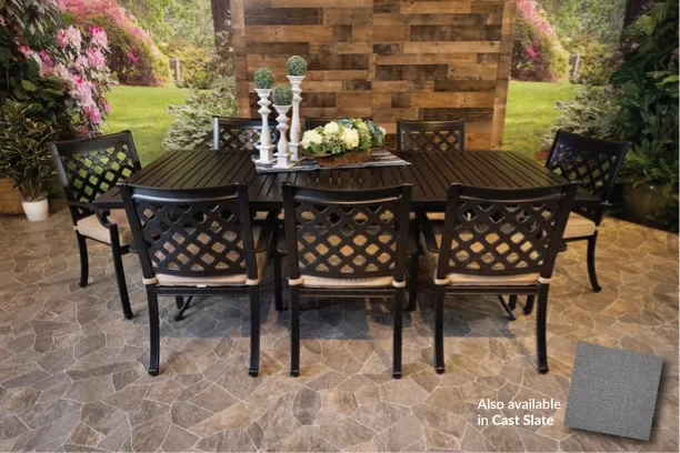 CHATEAU 9 PIECE DINING SET - 60" x 93" Stone Harbor Dining Table and 8 Chairs
