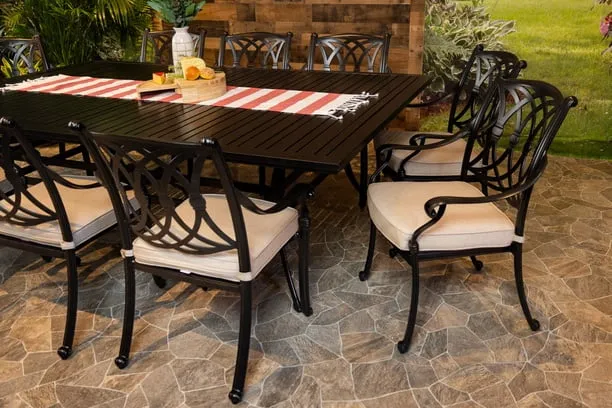 CHELSEA 11 PIECE DINING SET - 60" x 93" Stone Harbor Dining Table and 10 Chairs