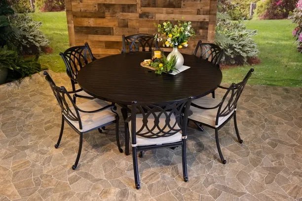 CHELSEA 7 PIECE DINING SET - 46" x 93" Stone Harbor Dining Table and 6 Chairs