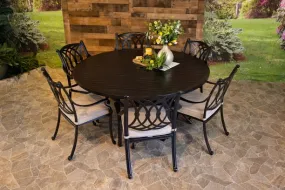 CHELSEA 7 PIECE DINING SET - 66" Round Stone Harbor Dining Table and 6 Chairs