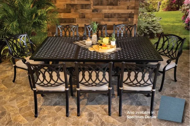 CHELSEA 9 PIECE DINING SET - 46" x 86" Weave Dining Table and 8 Chairs