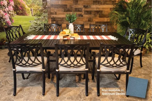 CHELSEA 9 PIECE DINING SET - 46" x 93" Stone Harbor Dining Table and 8 Chairs