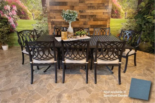 CHELSEA 9 PIECE DINING SET - 60" x 84" Weave Dining Table and 8 Chairs