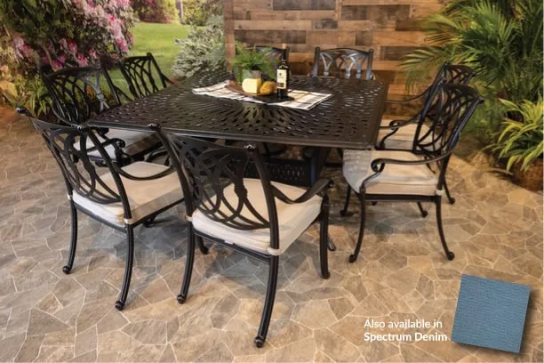 CHELSEA 9 PIECE DINING SET - 64" x 64" Square Chelsea Dining Table and 8 Chairs