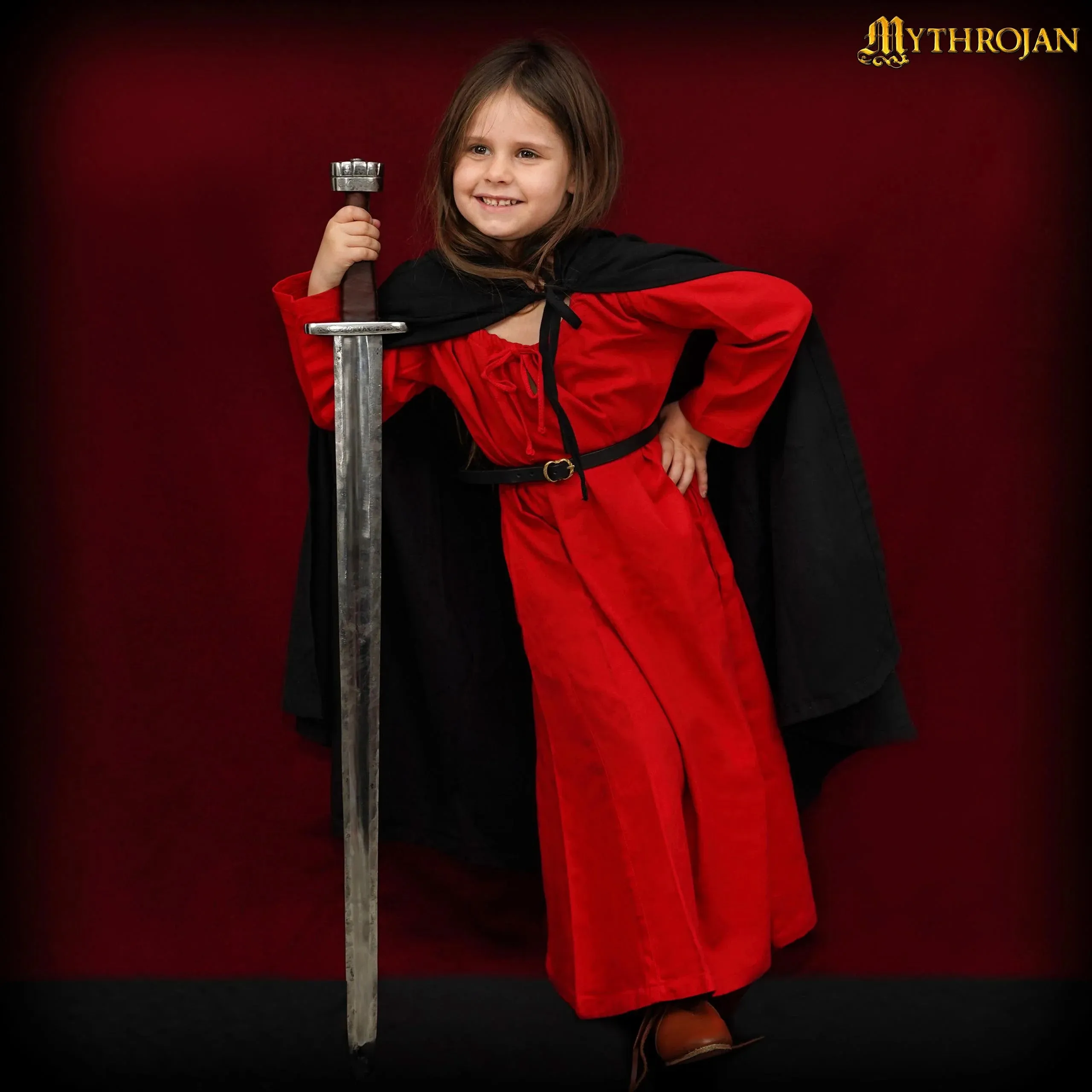 Child's Black Cloak/Cape With Hood