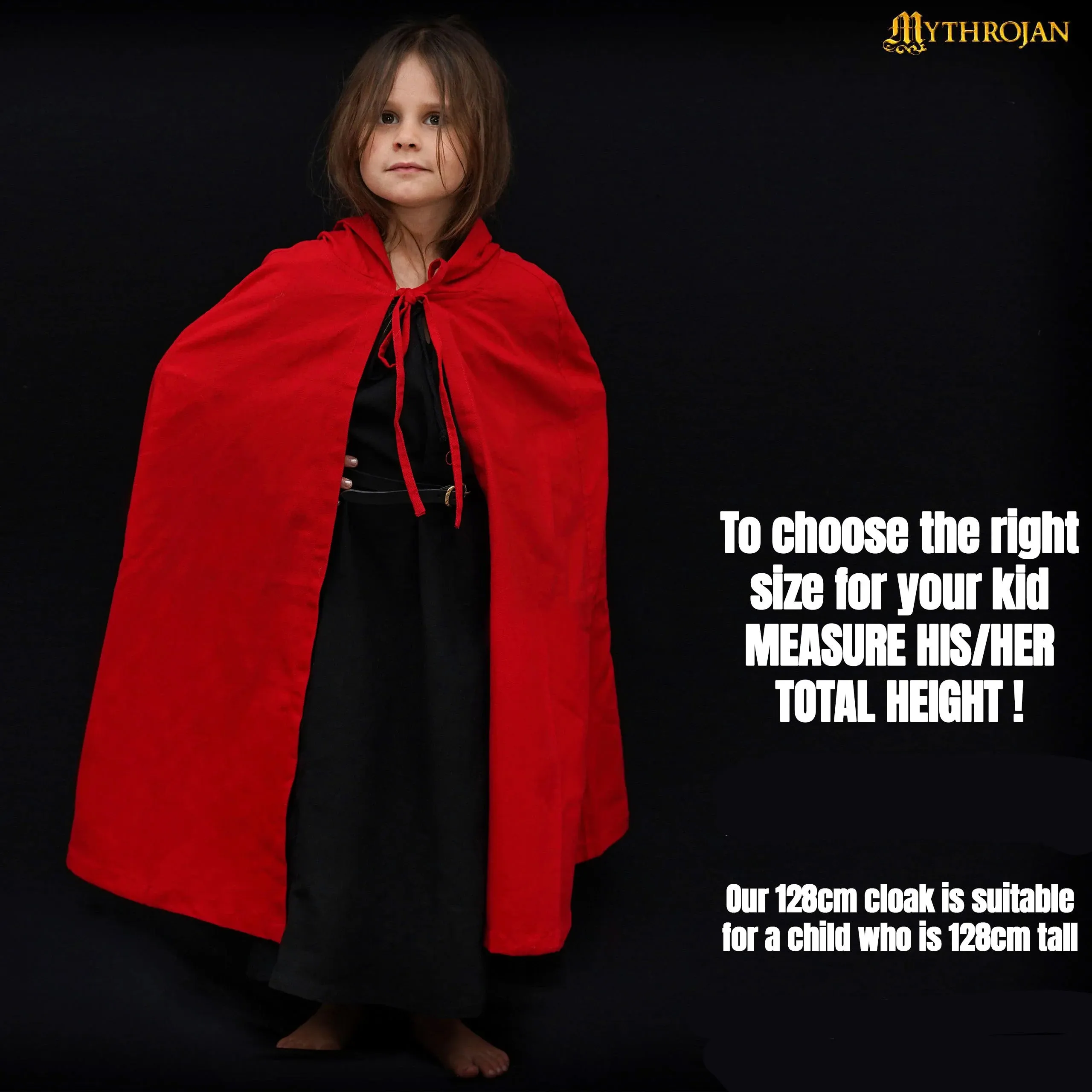 Child's Red Cloak/Cape With Hood