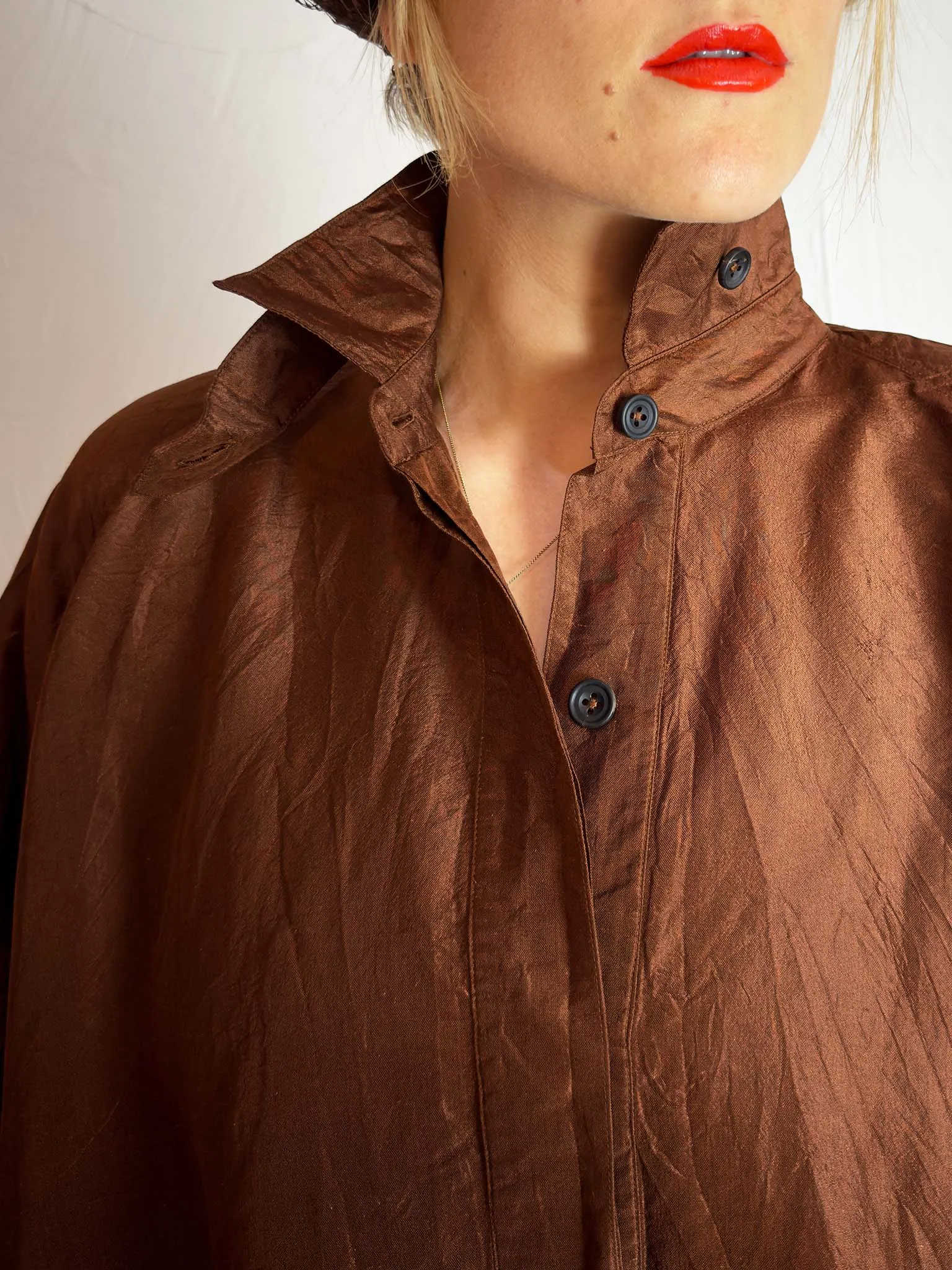 Christian Peau Oversized Silk Shirt with Collar Cuff- 2 Colours