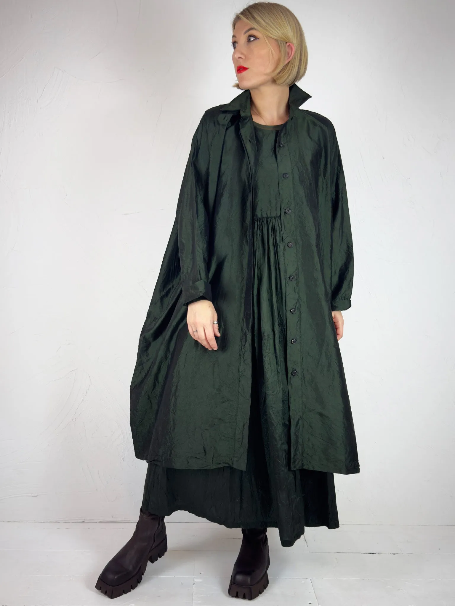 Christian Peau Oversized Silk Shirt with Collar Cuff- 2 Colours