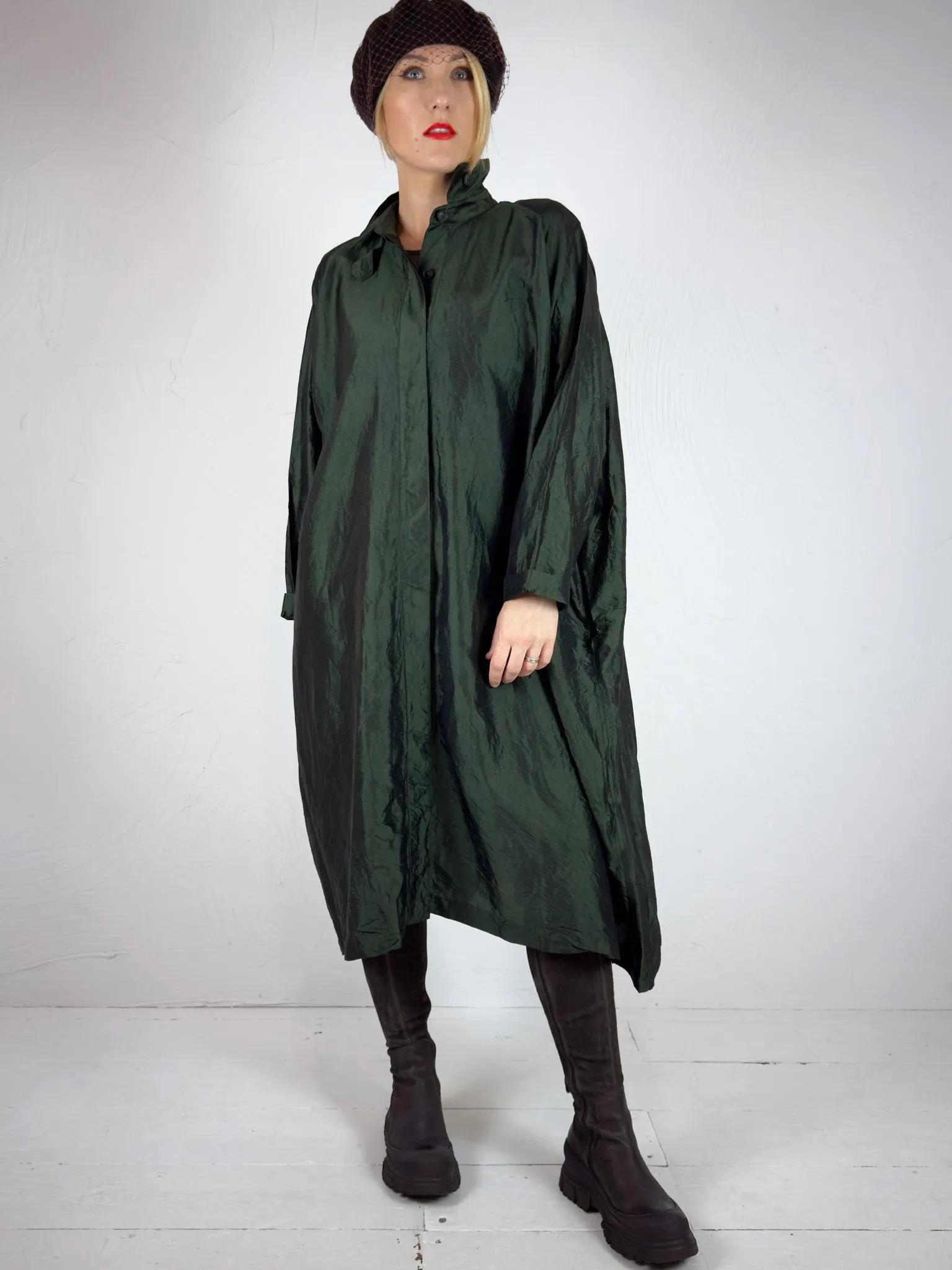 Christian Peau Oversized Silk Shirt with Collar Cuff- 2 Colours