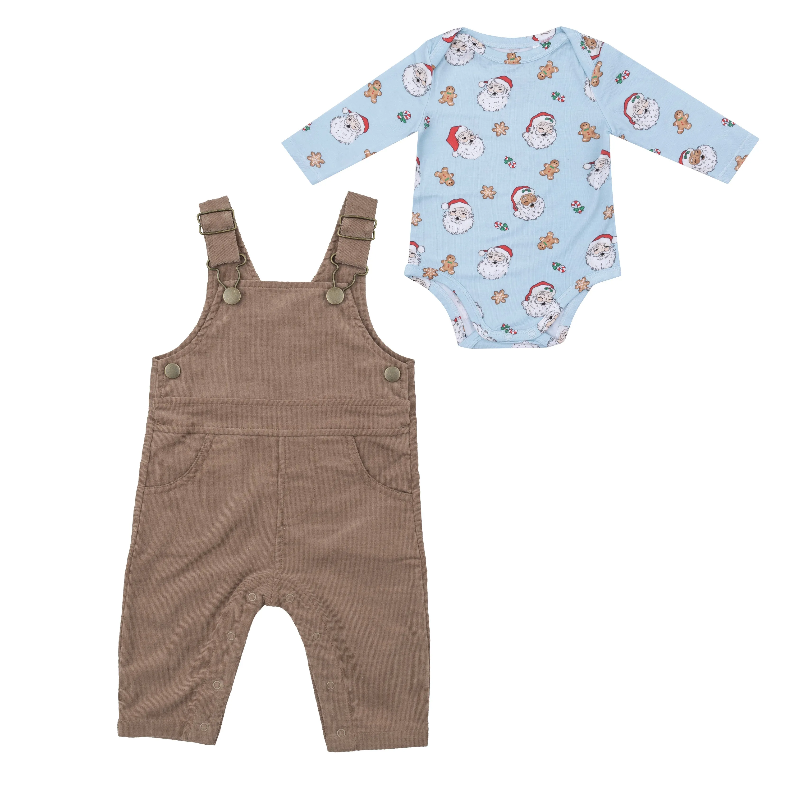 Classic Overall & Bodysuit Set - Solid Sinopia Fresco