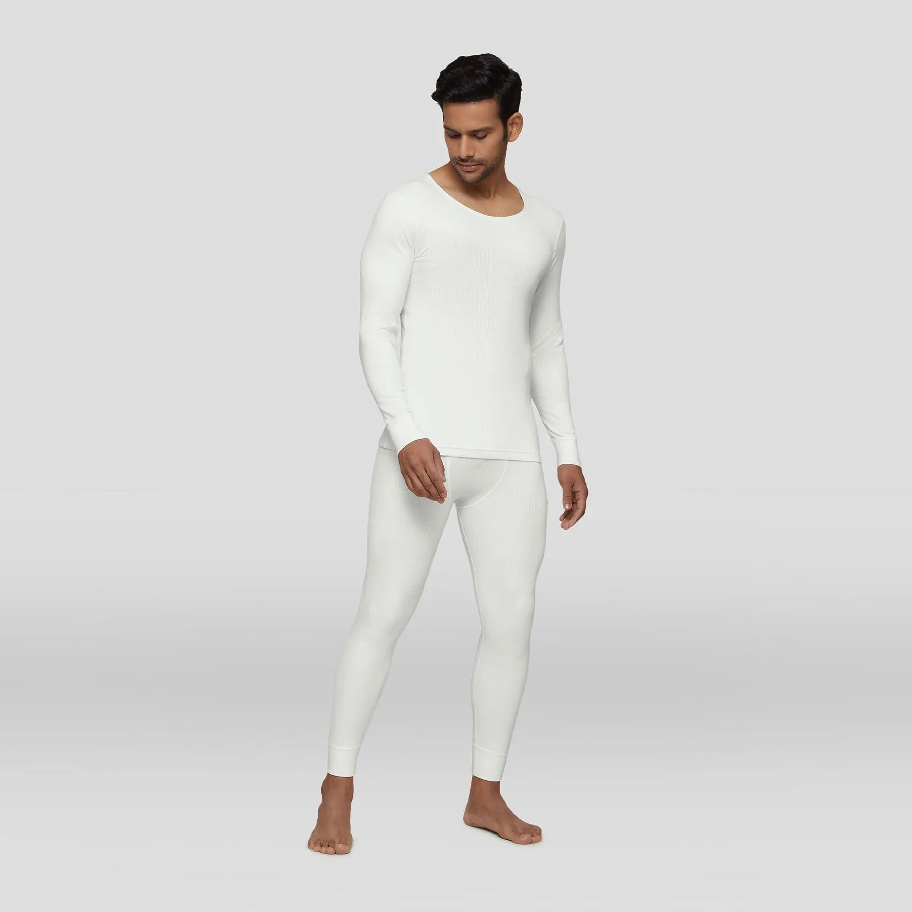 Cotton Rich Thermal Long Johns Ivory White