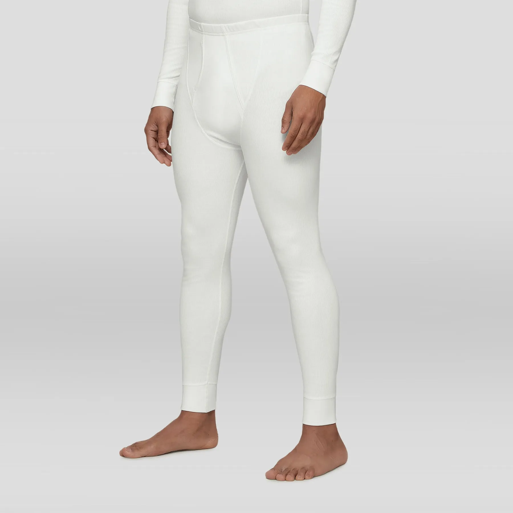 Cotton Rich Thermal Long Johns Ivory White