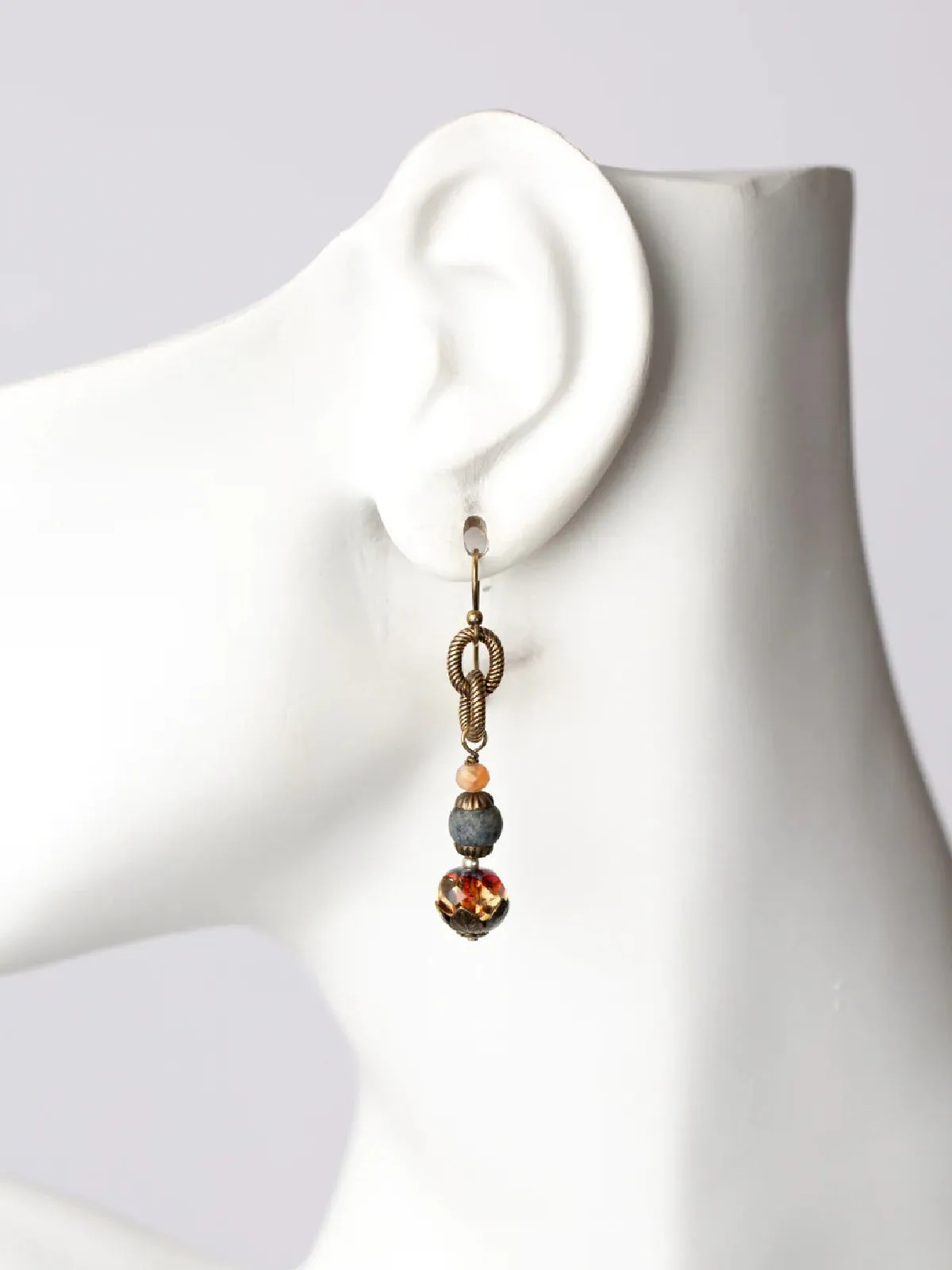 Courage Brass & Czech Glass Dangles by Anne Vaughan