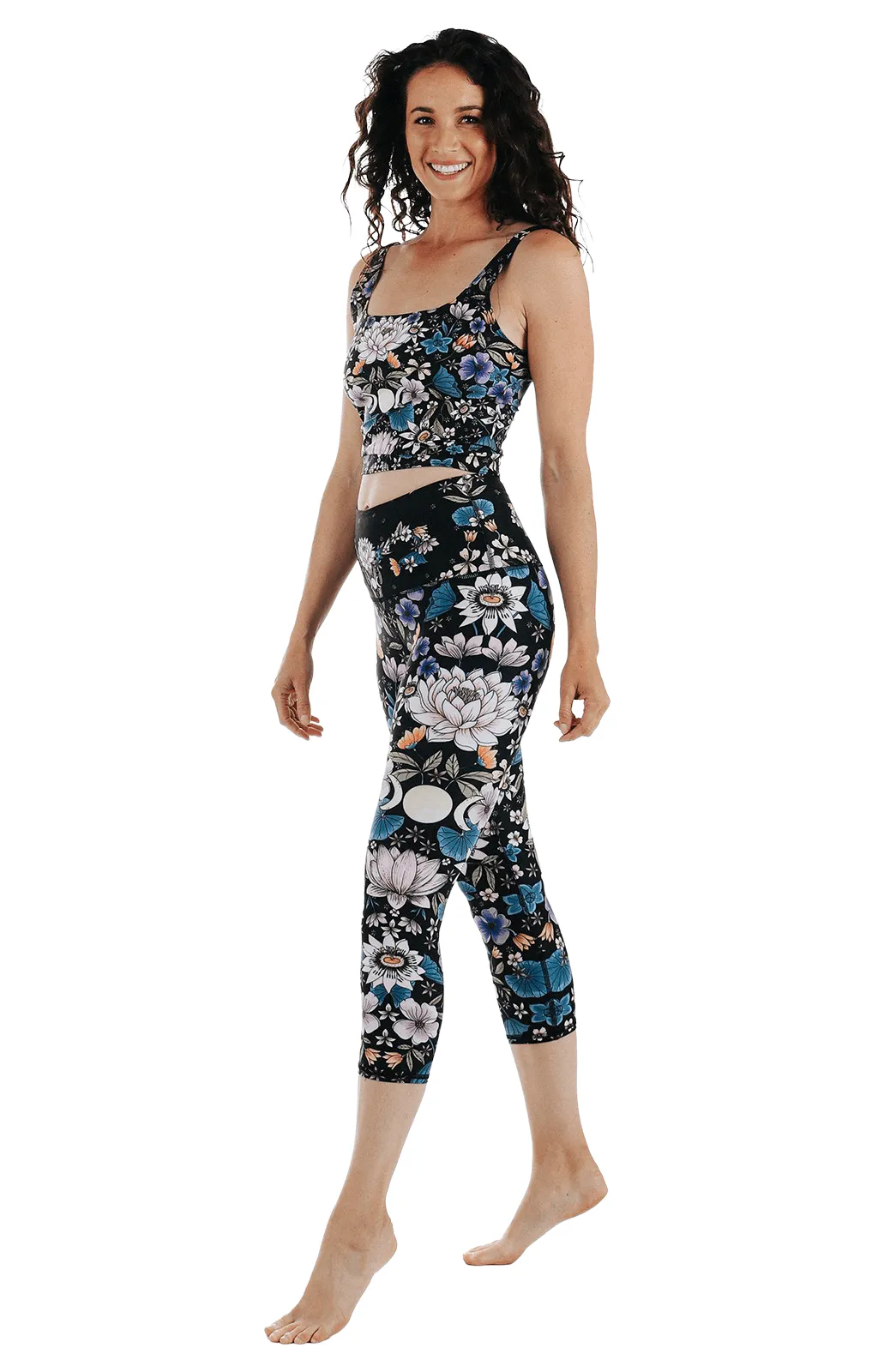 Divine Feminine Printed Yoga Crops