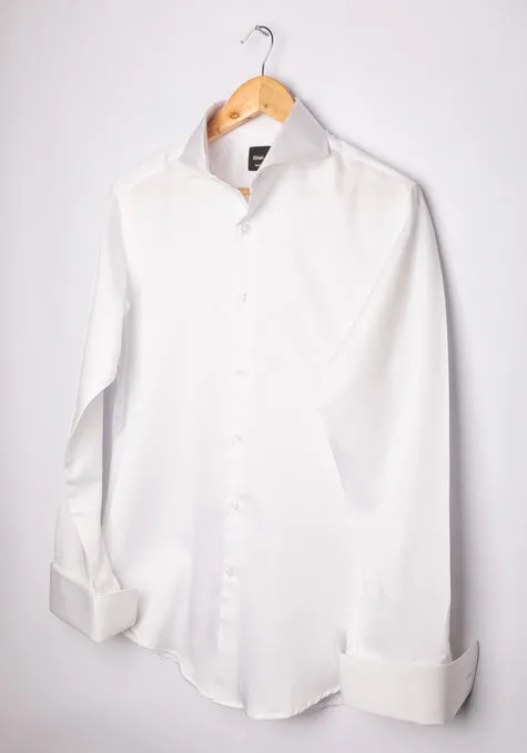 EGYPTIAN WHITE TWILL SHIRT - FRENCH CUFFS