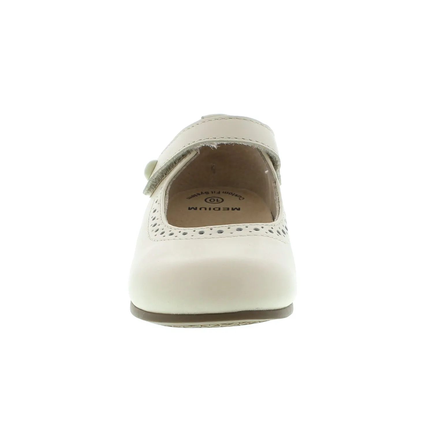 Emma Kid's Mary Jane Shoe - Bone Pearlized