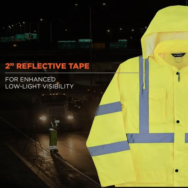 Ergodyne GloWear Type R Class 3 Lightweight Hi-Vis Rain Jacket - Lime