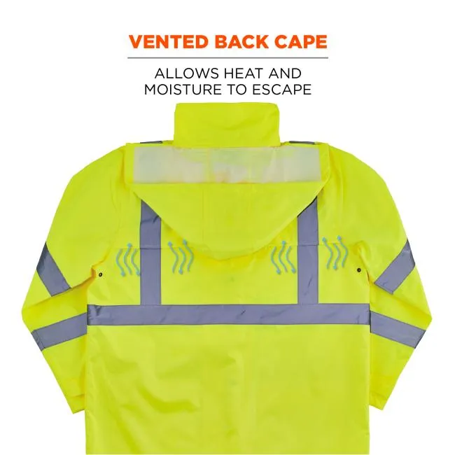 Ergodyne GloWear Type R Class 3 Lightweight Hi-Vis Rain Jacket - Lime