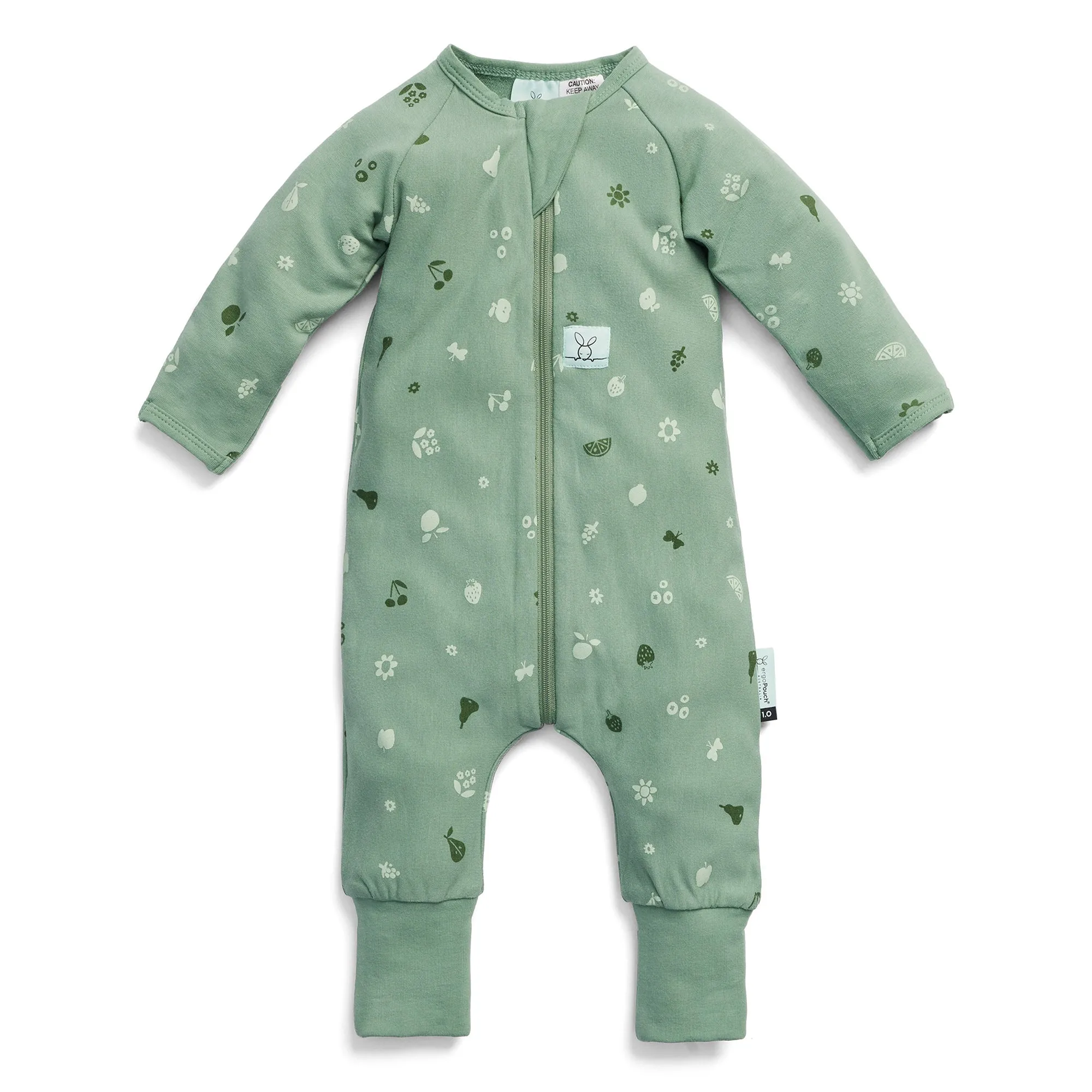 ergoPouch Long Sleeve Sleep Zip Bodysuit 0.2 TOG - Sweet Orchard