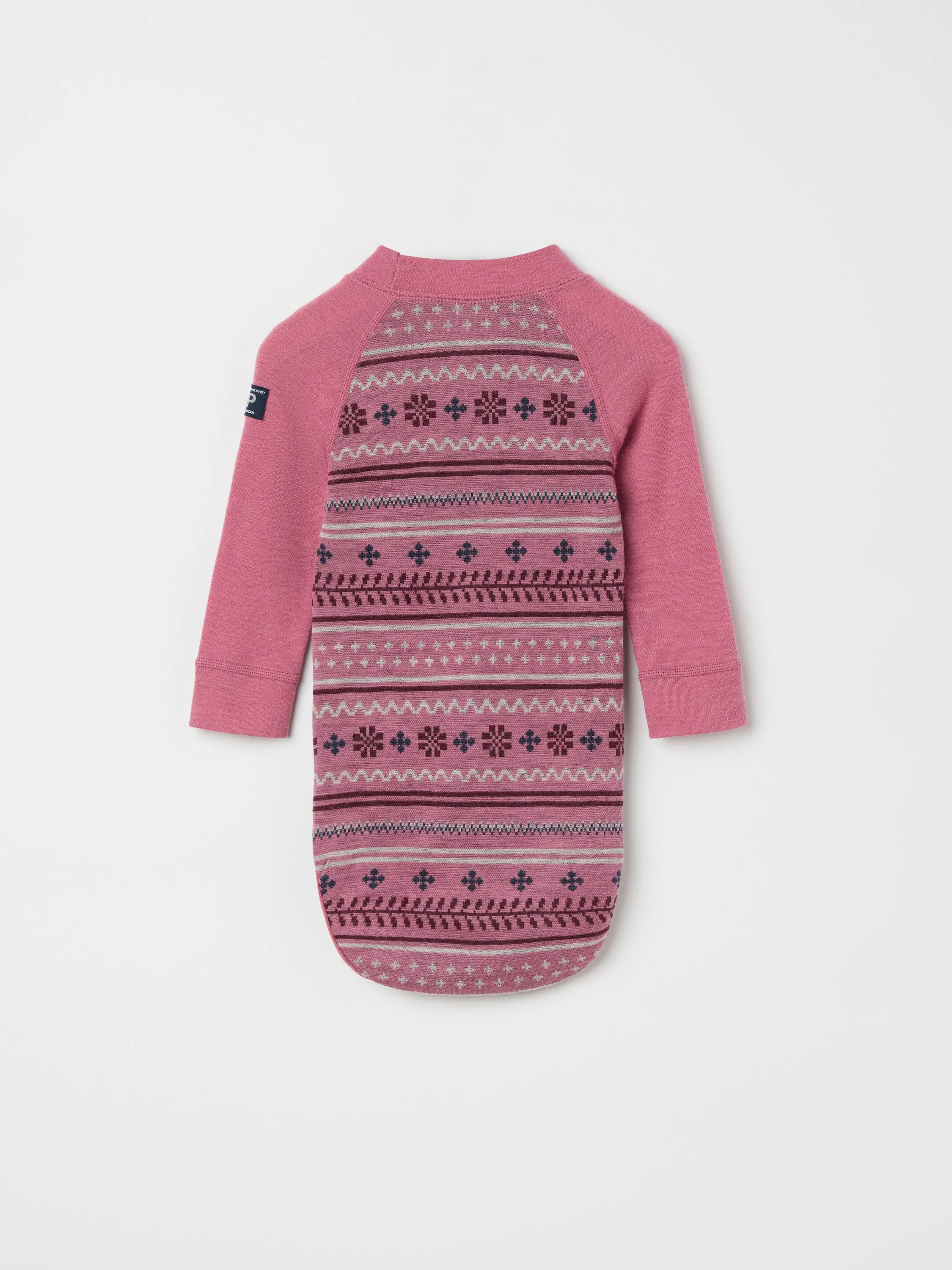 Fairisle Merino Wool Babygrow