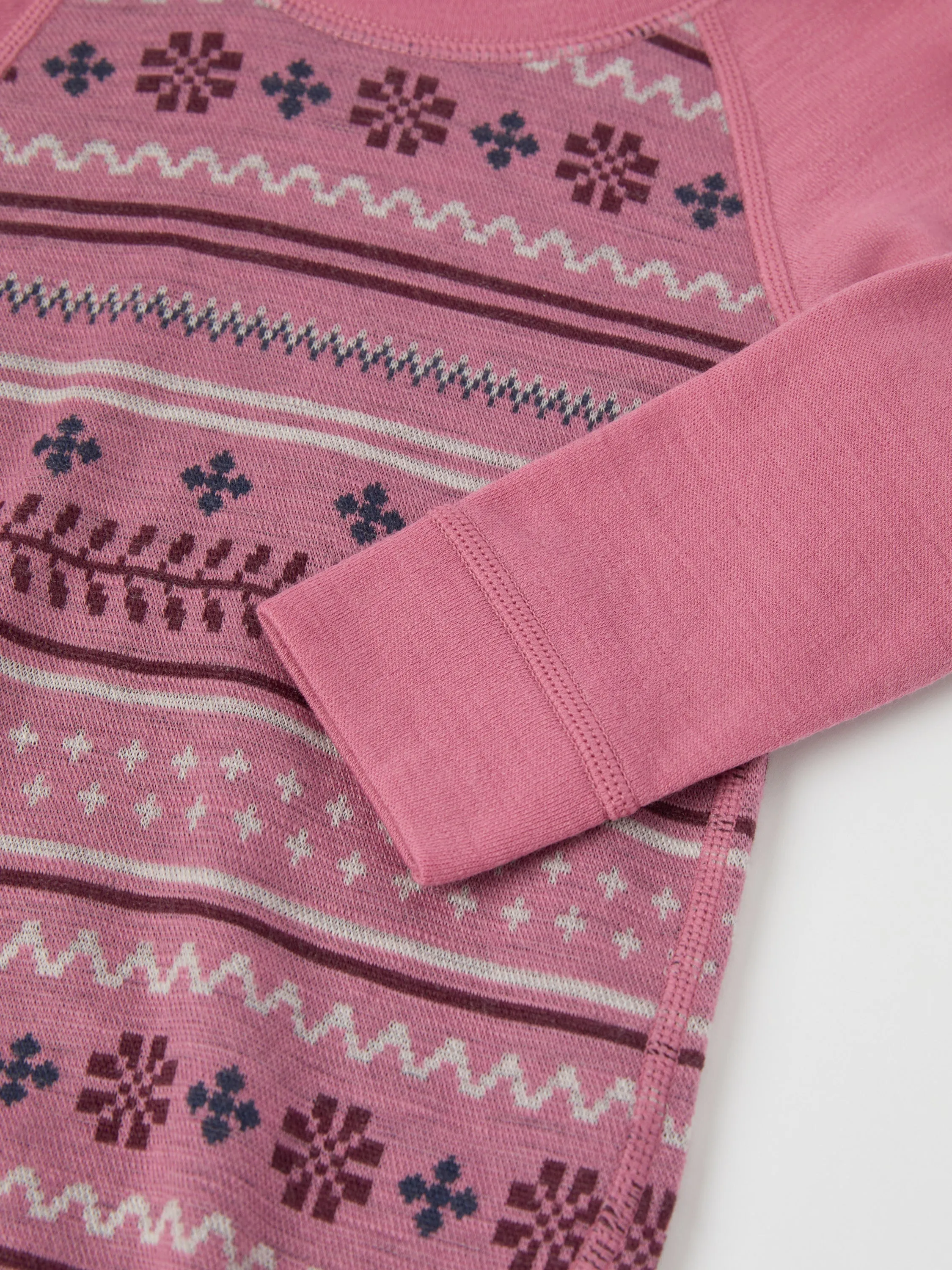 Fairisle Merino Wool Babygrow