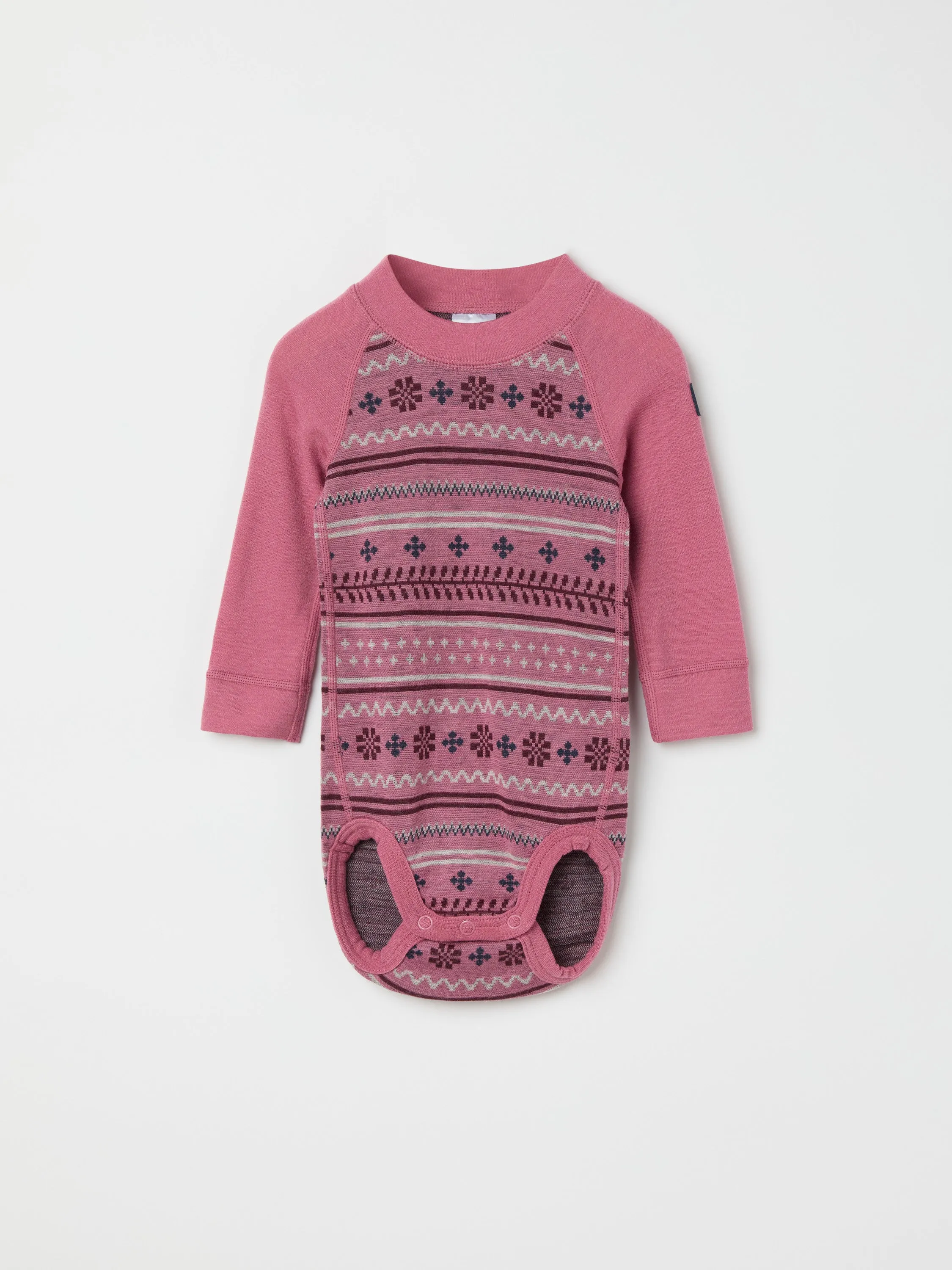 Fairisle Merino Wool Babygrow